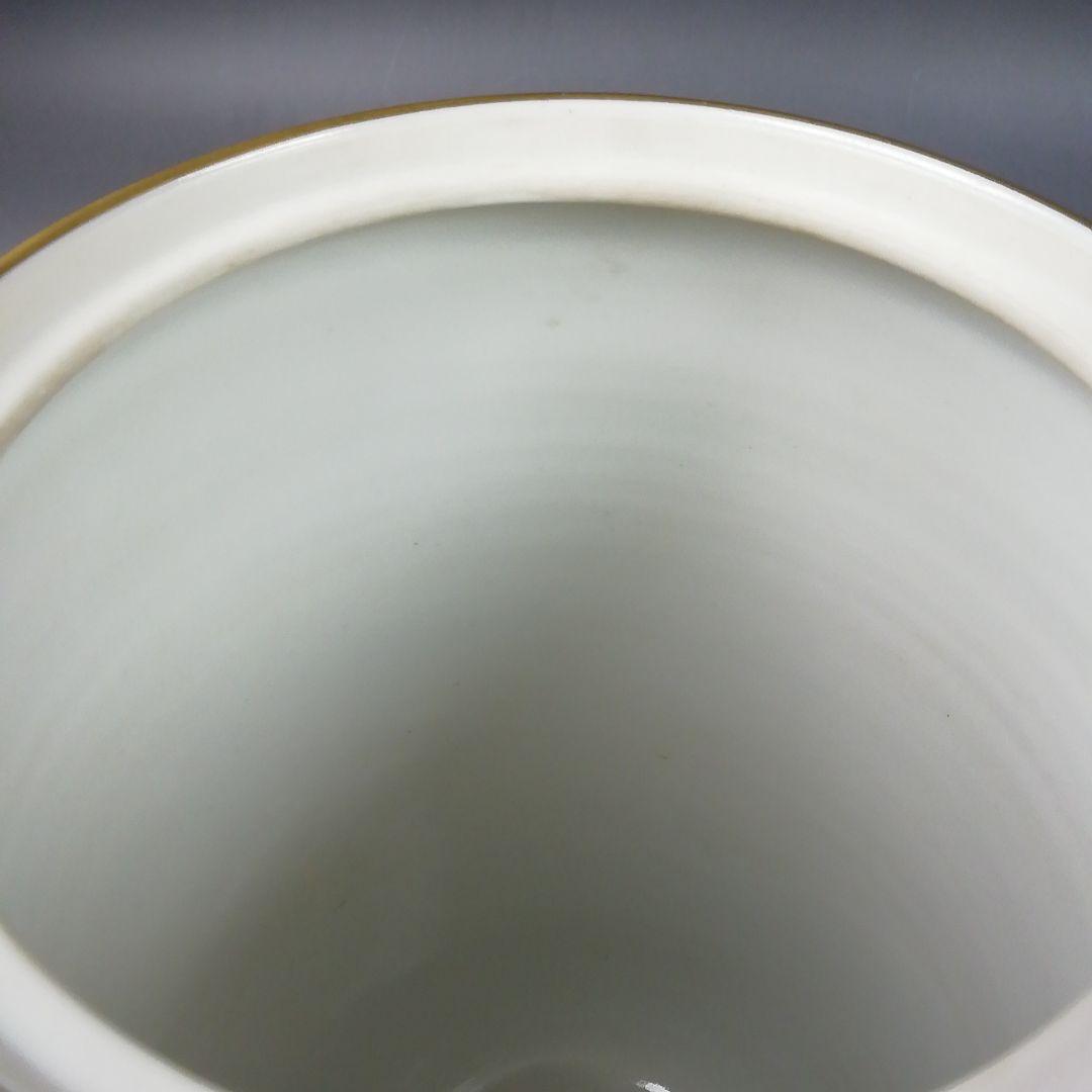 Ｗ２６３　水指　『色絵　草花文』『細水指』『手塚祥堂 造』　共箱　茶道具