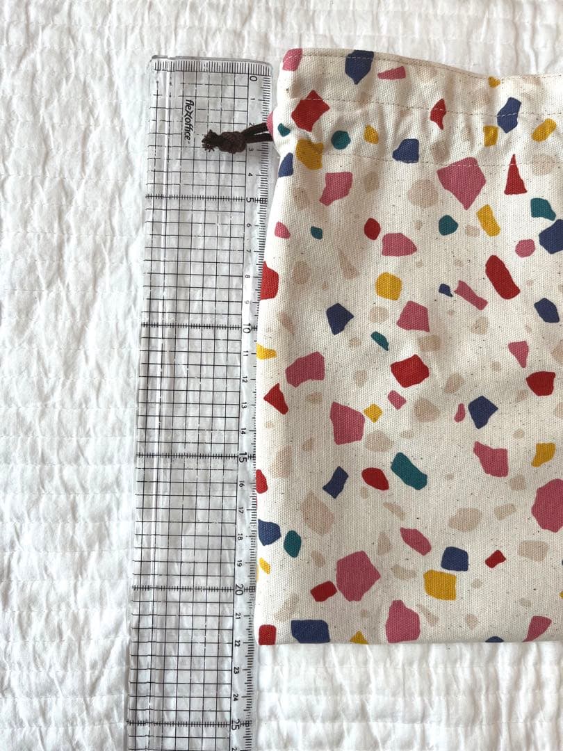 専用★SALE✳︎母made品✳︎巾着  テラゾー柄　コップ袋などに♪