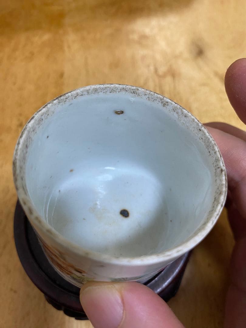 粉彩 人物 コオロギ (促織)缶 清時代 唐物 同治年製 粉彩