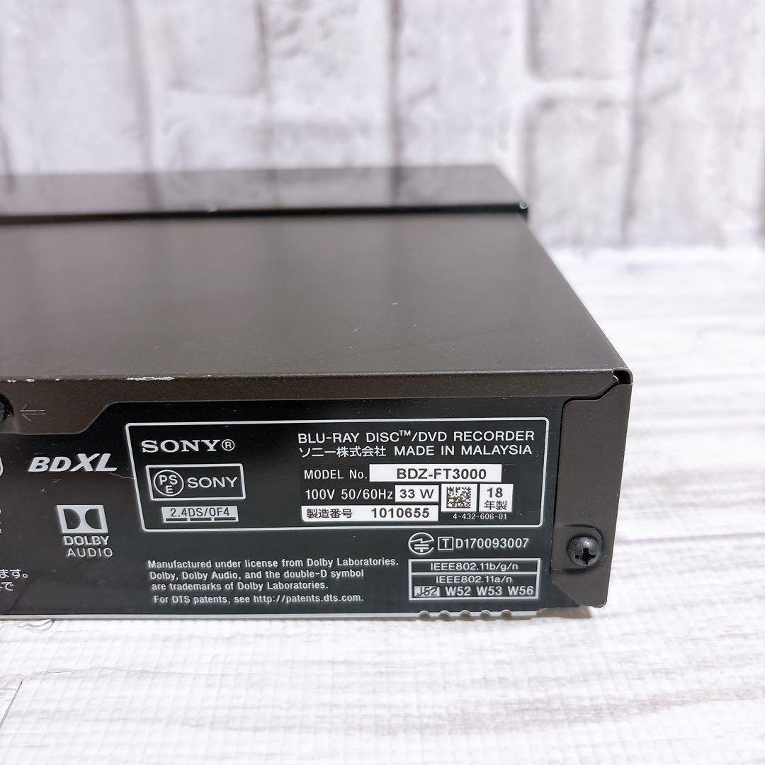 SONY ブルーレイレコーダー BDZ-FT3000 3TB 3チューナー　②