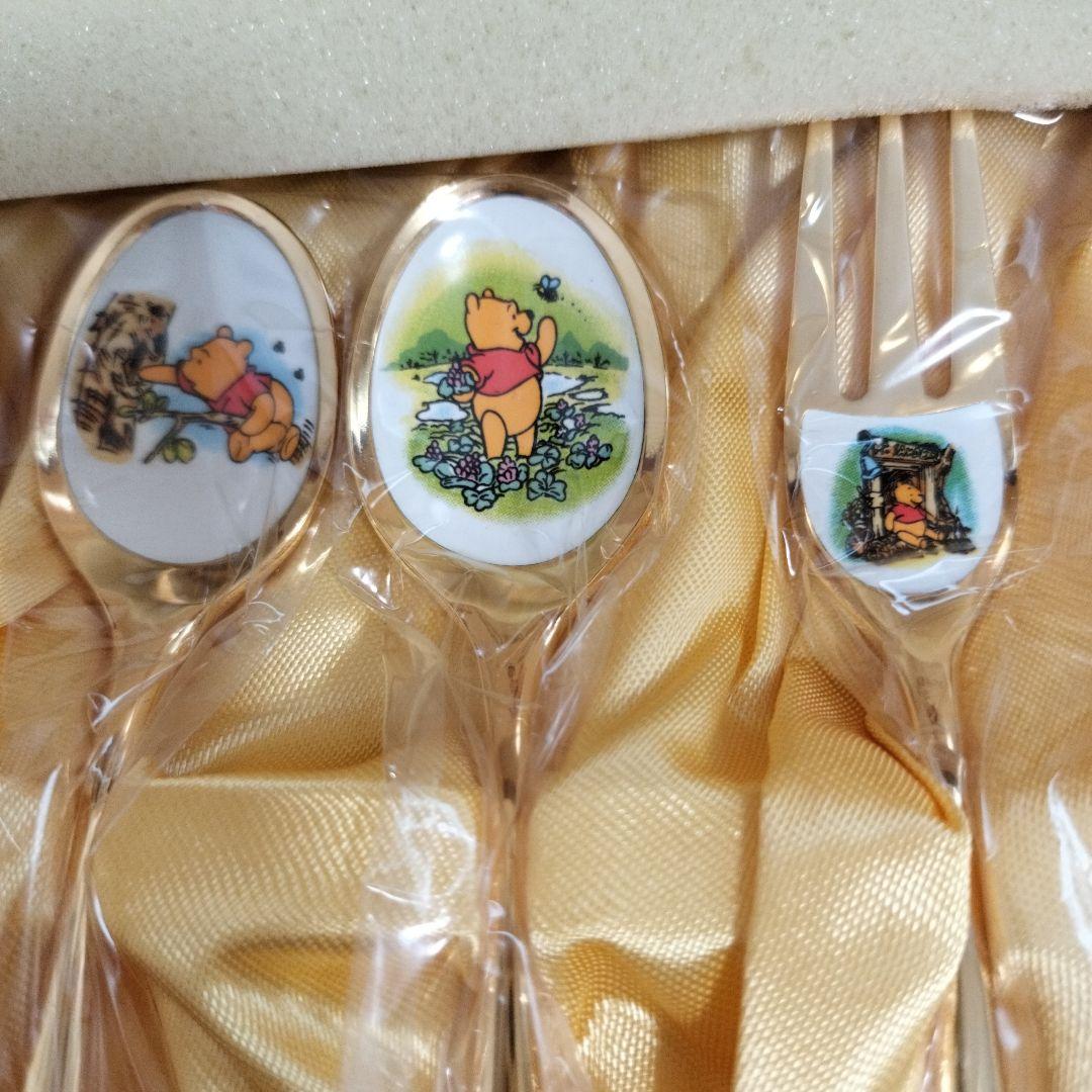【激レア】ディズニー プーさん カトラリーセット 皿中七宝 ゴールド