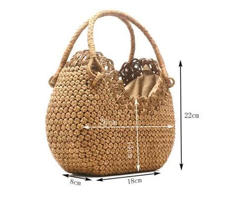 ✨希少美品✨ 山葡萄 かごバッグ 六角花結び編み 変則二重編み 手提げ 内布付き