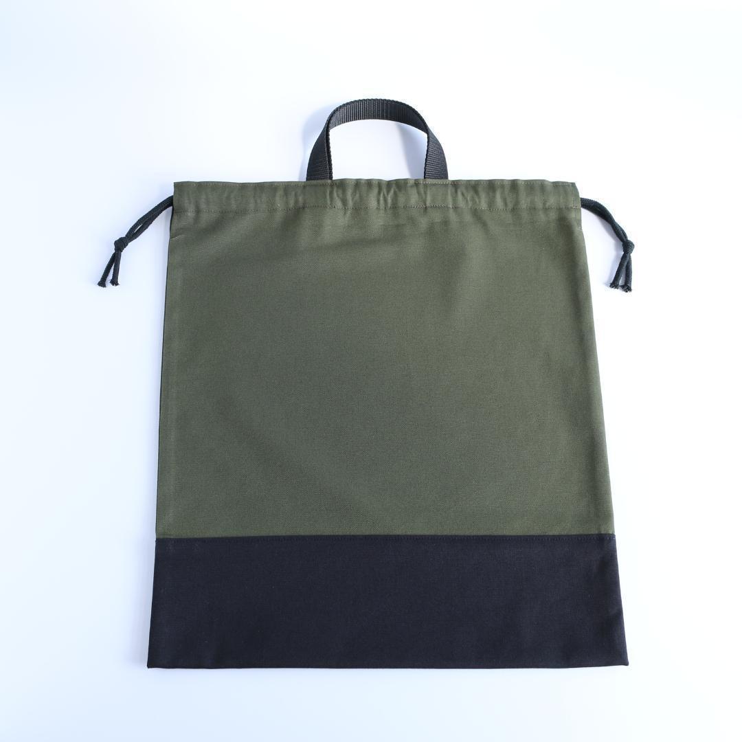 入園入学3点セット｜ジャージOK｜レッスンバッグ マチ10cm｜カーキ×ブラック