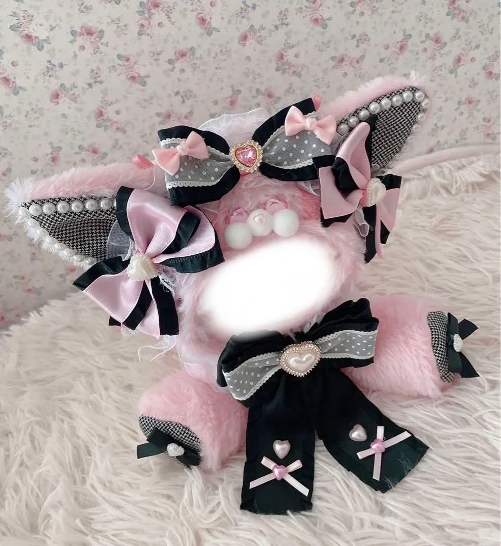 ♡お座り１６ｃｍぬい服♡猫の着ぐるみ♡地雷系おすわりぬいぐるみ♡ピンク