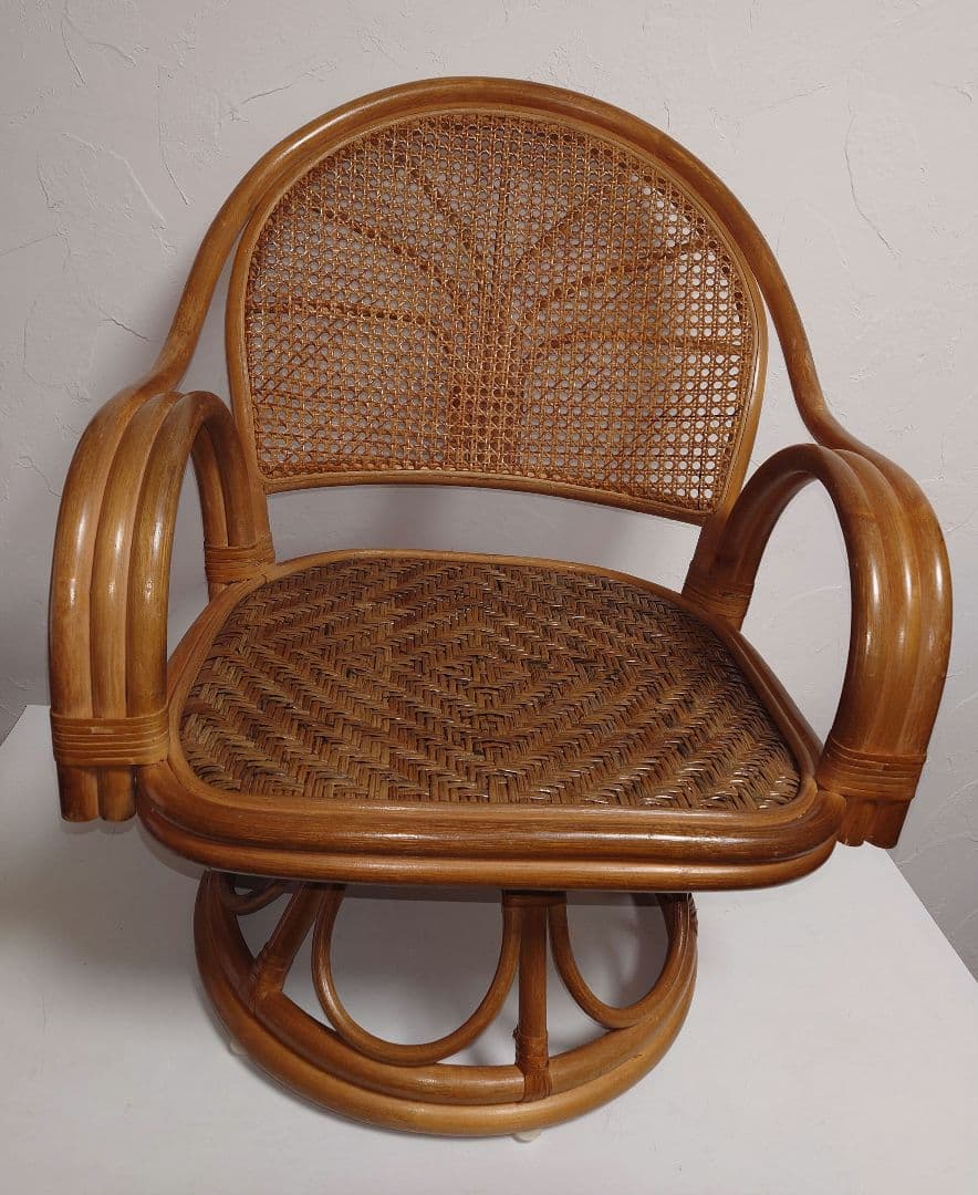 木製 ラタン 籐 藤 回転椅子 座椅子 イス いす 椅子 chair チェア