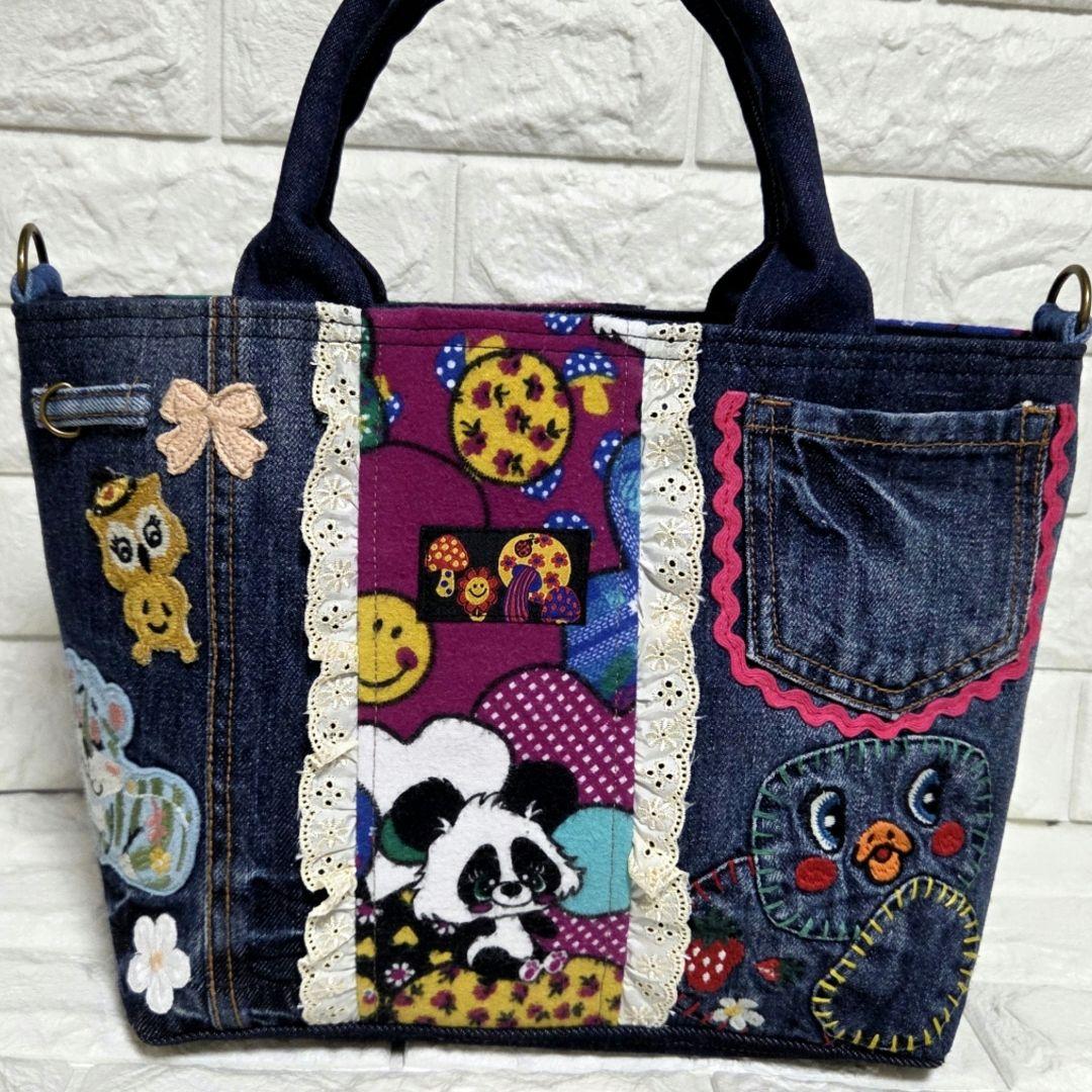 940 デニム＊リメイク＊刺繍＊バッグ＊トートバッグ