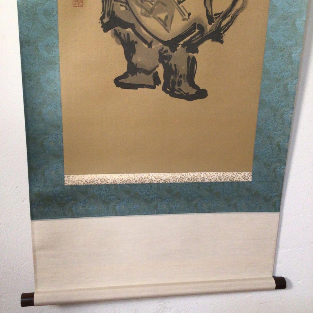 No3568 掛軸　高橋如雲　鍾馗図　絹本　箱　人物画　日本画　古美術　送料無料