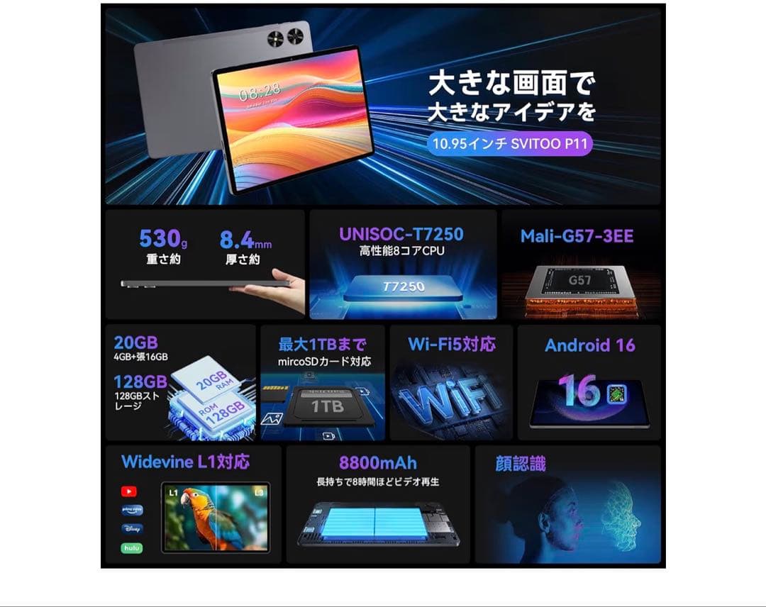 SVITOO P11 タブレット 11インチ 箱無し　【最終価格】