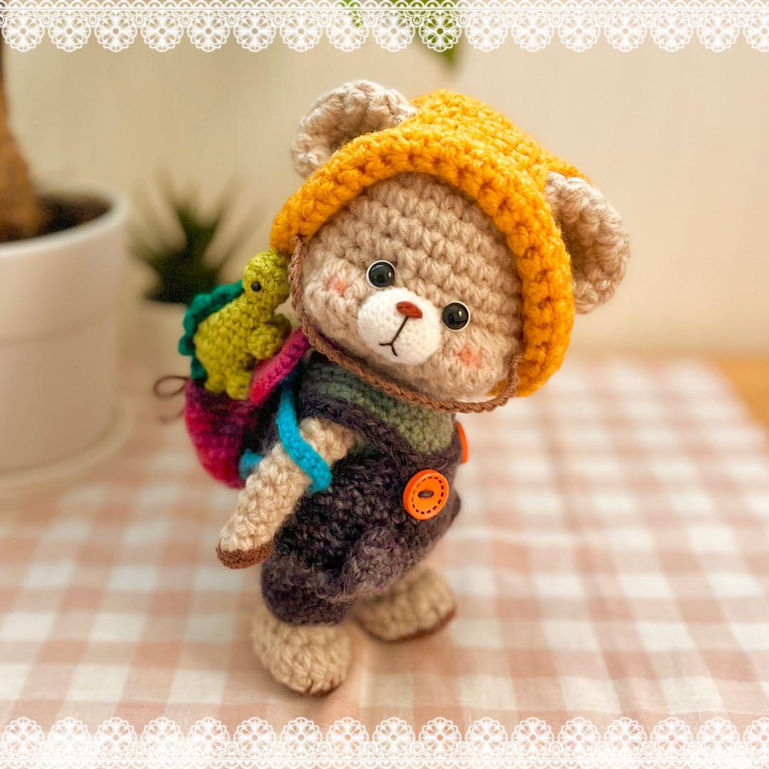く*ぅ様 ［作家Megmeg's Doll様の許可有り］♧くまくん　あみぐるみ♧