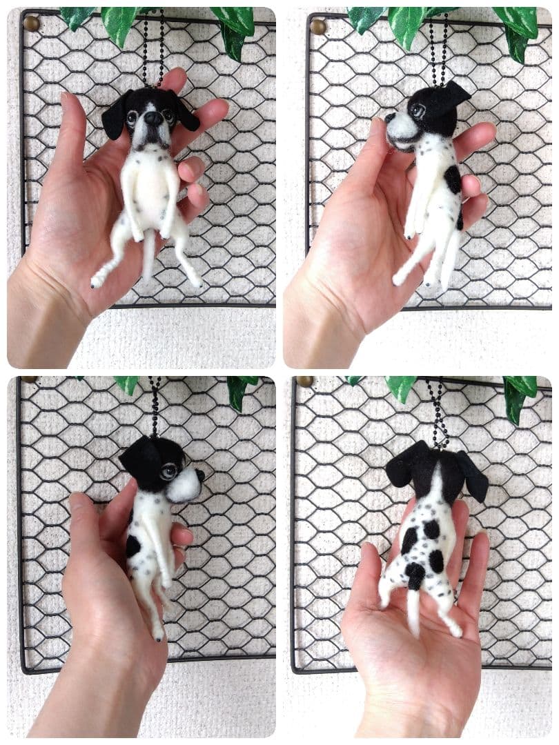 羊毛フェルト　ポインター　犬　チャーム