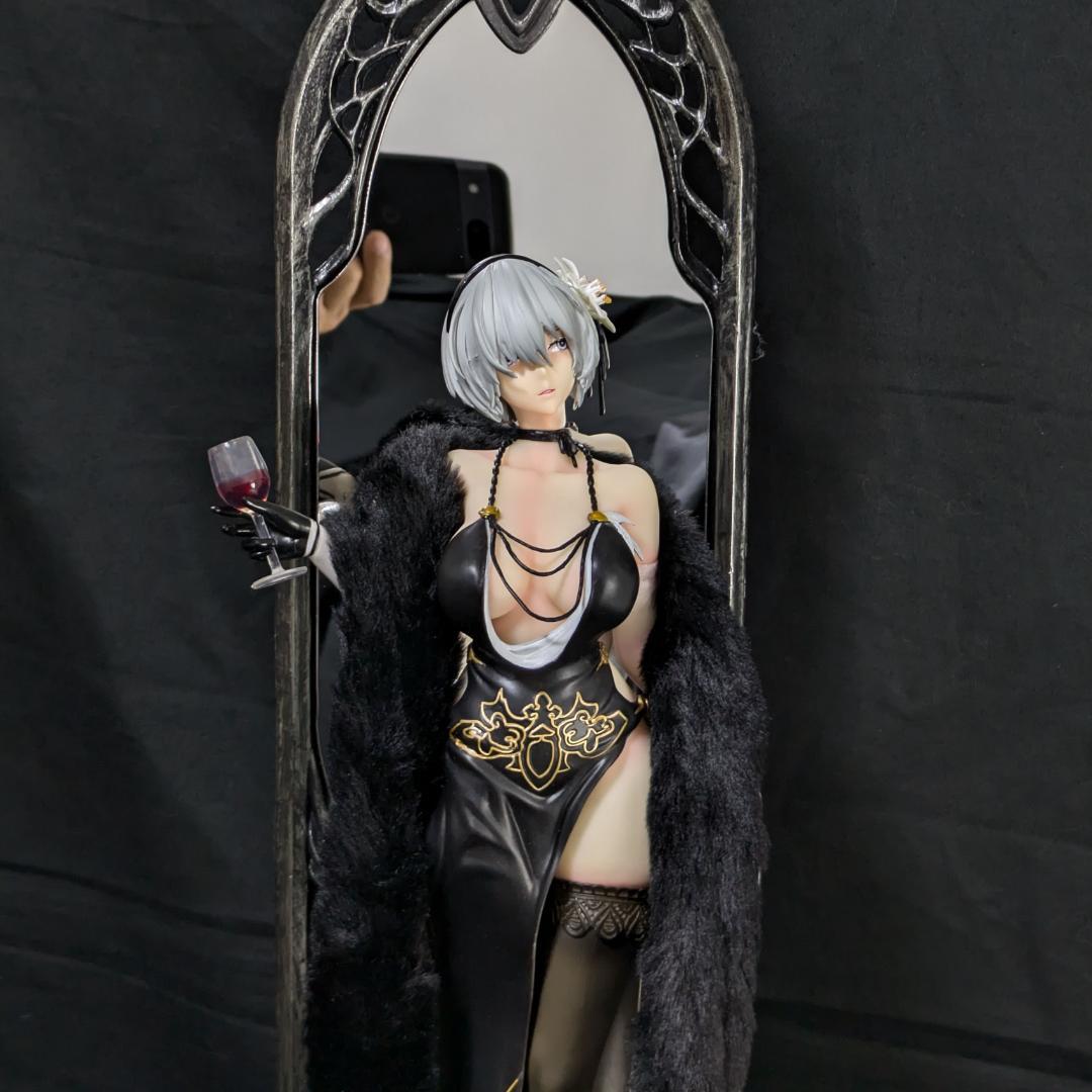 ニーアオートマタ 2B ドレス 姿見 頭部２種　完成品フィギュア　ミラーベース