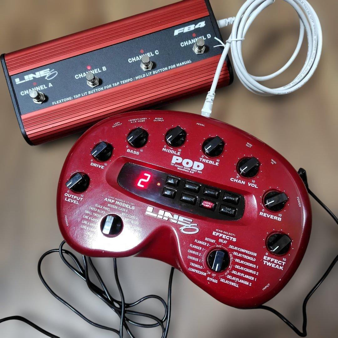 LINE 6 POD 2.0 ギター アンプシミュレーター フットスイッチ付き
