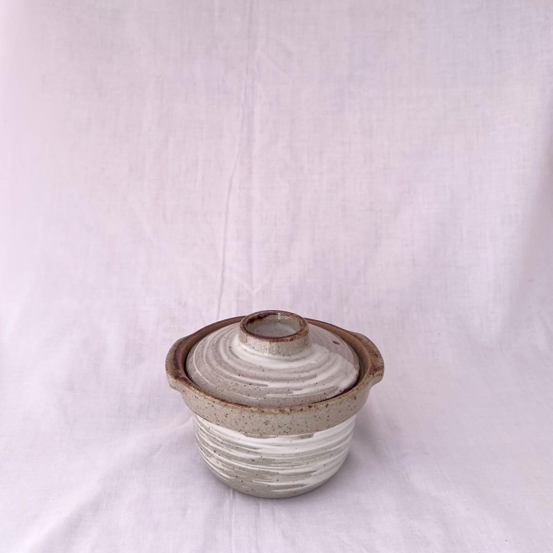 【未使用】❤️ミニ土鍋　茶碗蒸し　グラタン　器　陶器　蓋