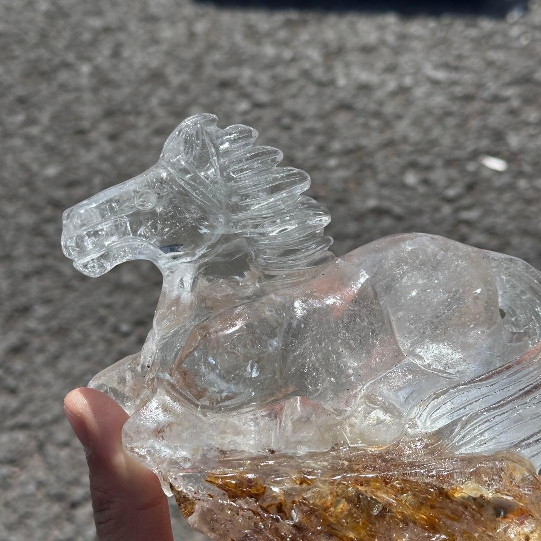 天然石マニカラン共生水晶の馬　ご購入前に在庫確認必要G.761