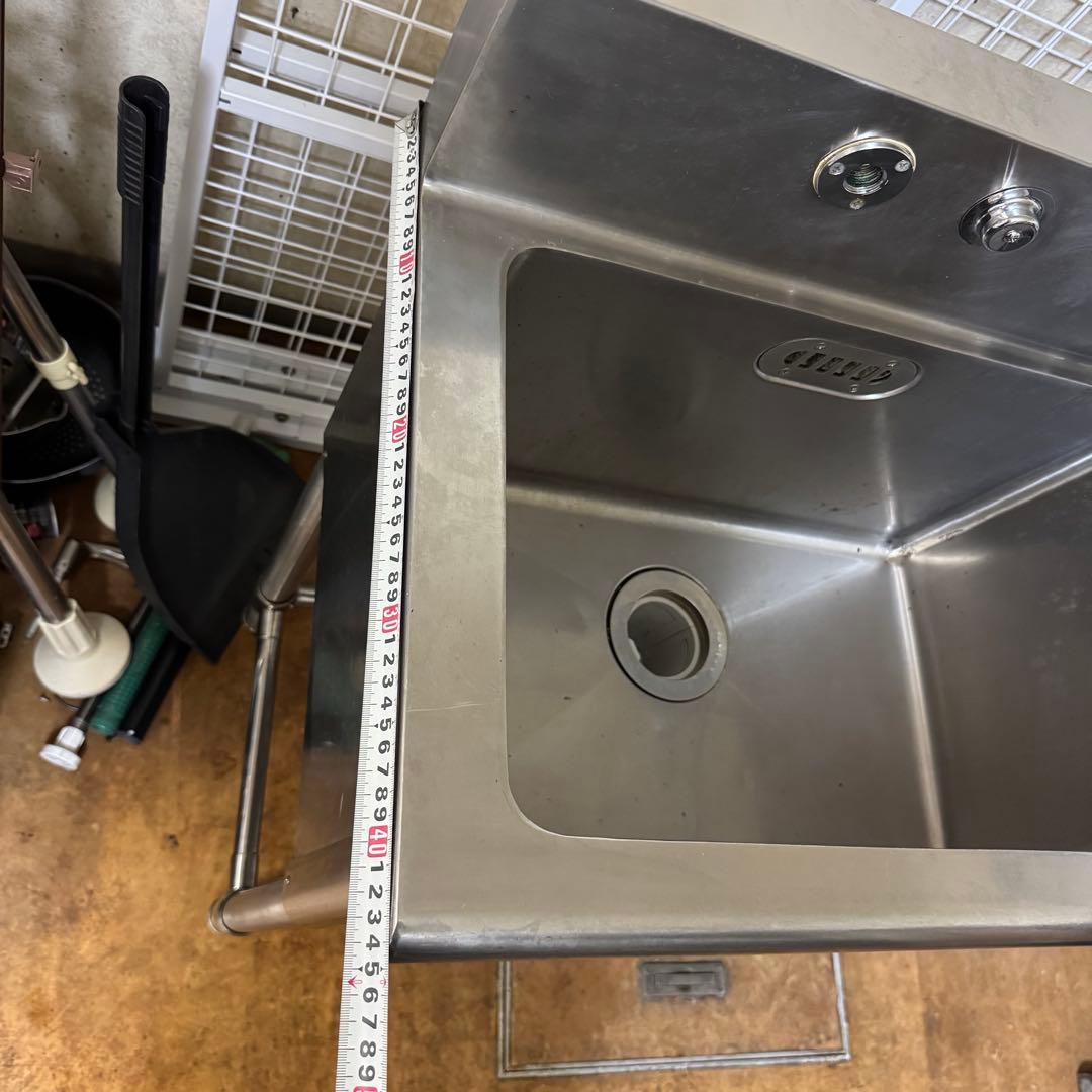 業務用ステンレス2槽シンク1200水栓付
