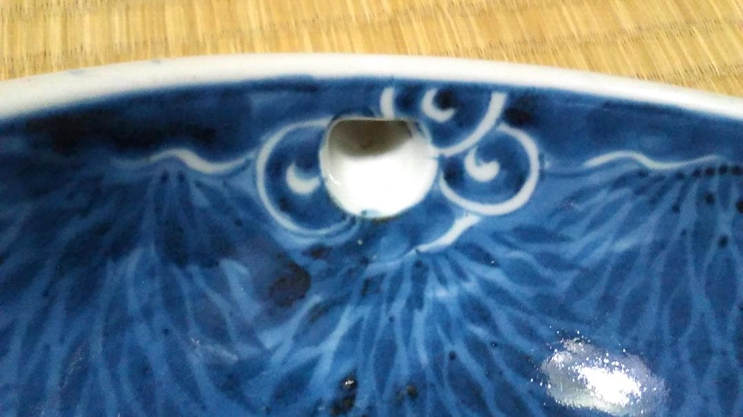 古伊万里　片口（径17cm）　酒器　竹林　賢人図