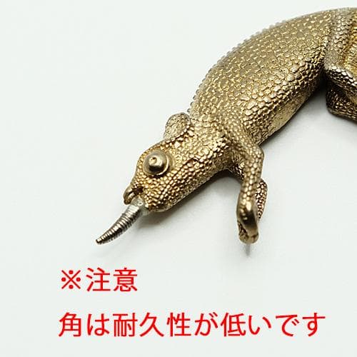 真鍮 キーホルダー（カメレオン）爬虫類 トカゲ とかげ ブラス ネジ キーリング