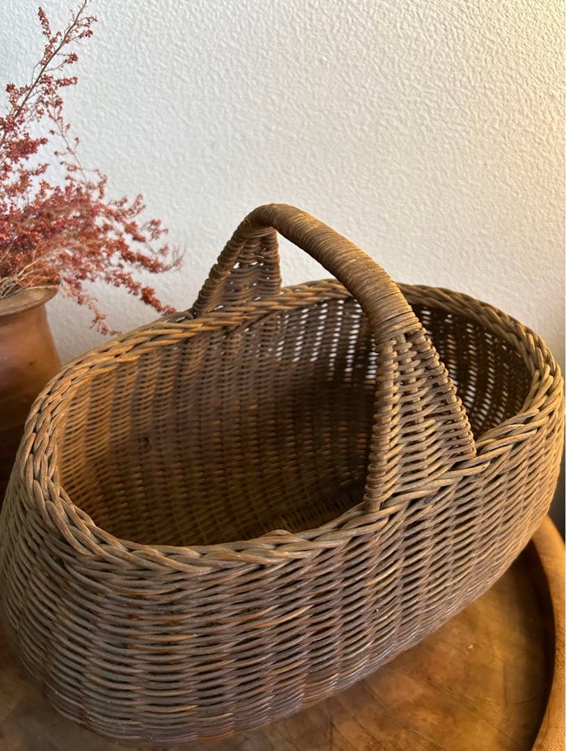 オススメ品　フランス　アンティーク　花摘みカゴ