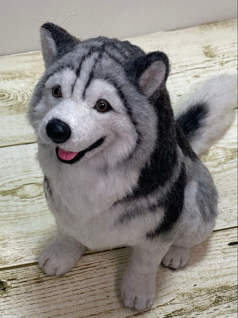 羊毛フェルト　アラスカンマラミュート　犬　大型犬