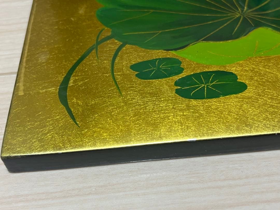 新品　ベトナム製漆絵　蓮　ピンクとブルー　バラ売り