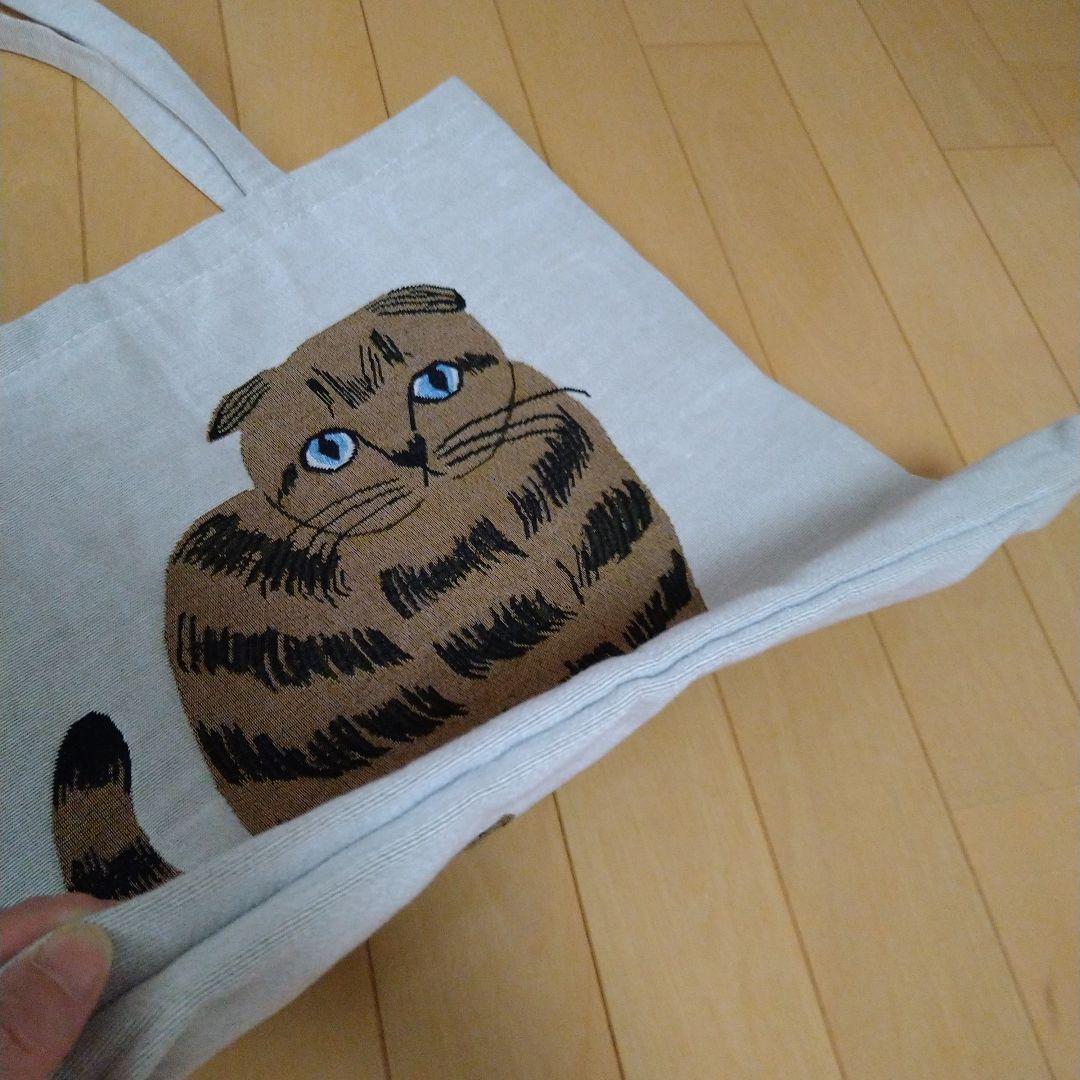 ほぼ未使用美品✨ヨーロッパ製ネコ刺繍トートバッグ