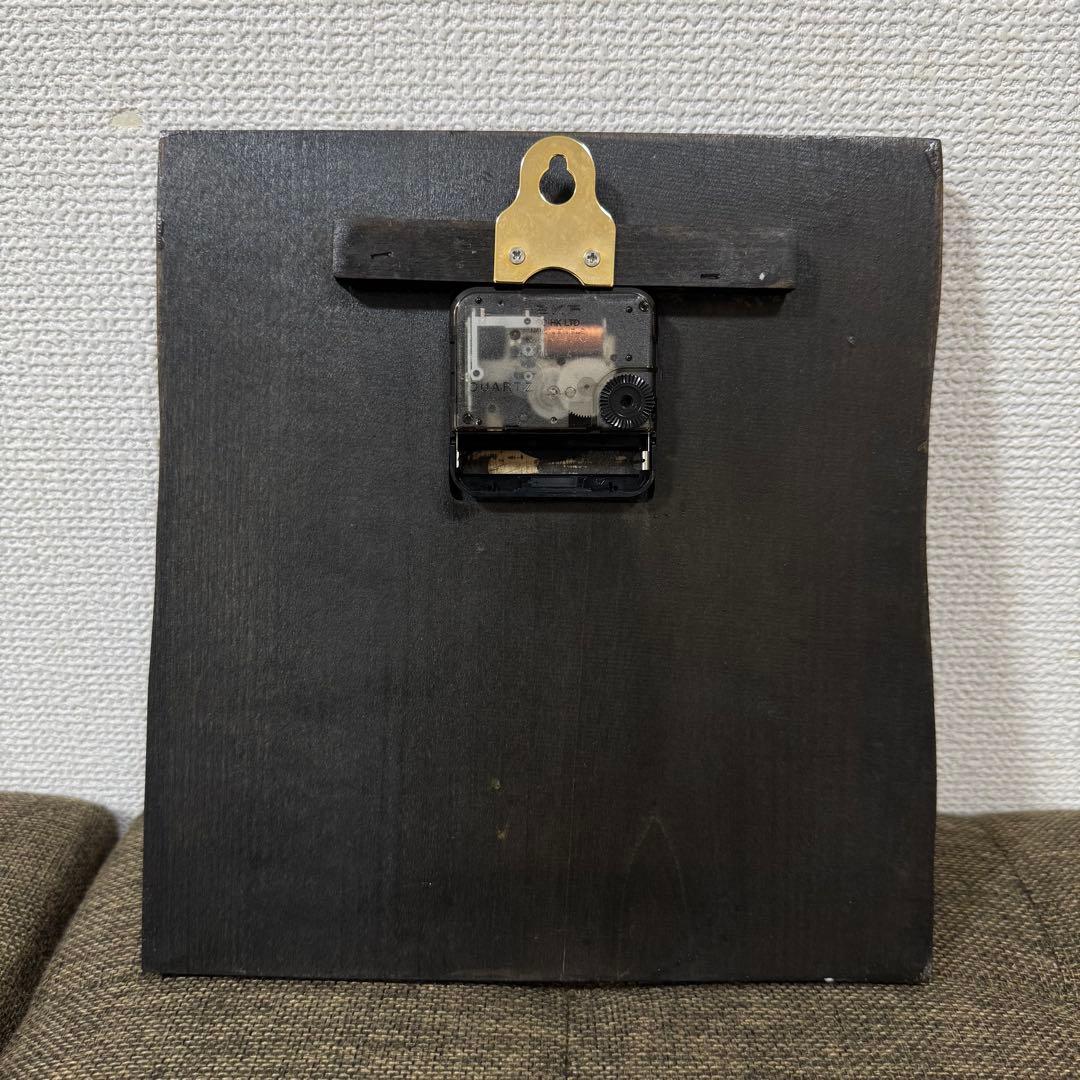 【希少品】山猫工房 佐藤国男 佐藤國男 木彫り 壁掛け時計 ハンドメイド 直筆