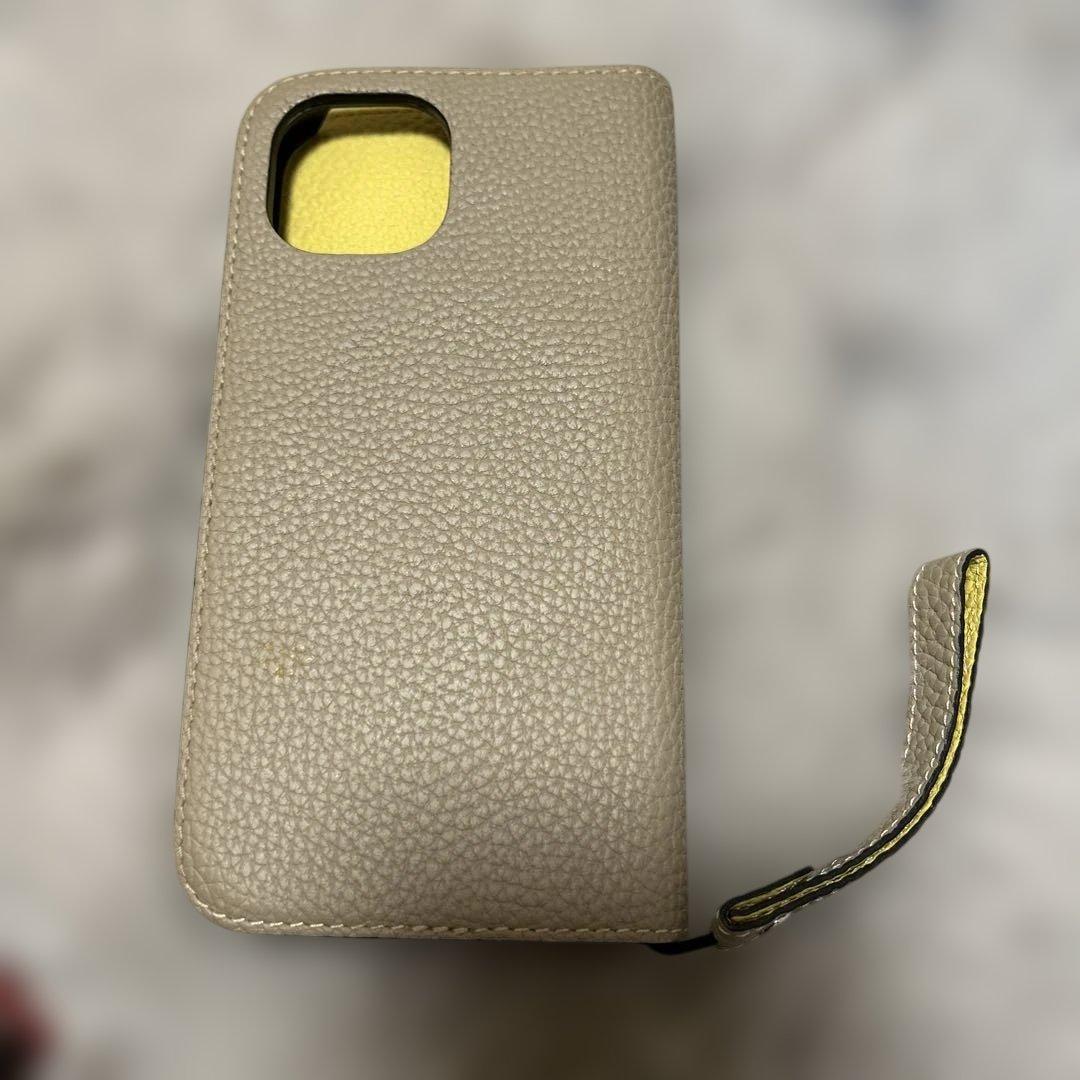 BONAVENTURA 手帳型ケース ベージュ/イエロー iPhone14