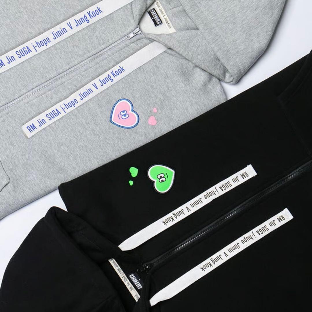 BTSワールド 「公式」ジップアップパーカー HOODED ZIP-UP 黒