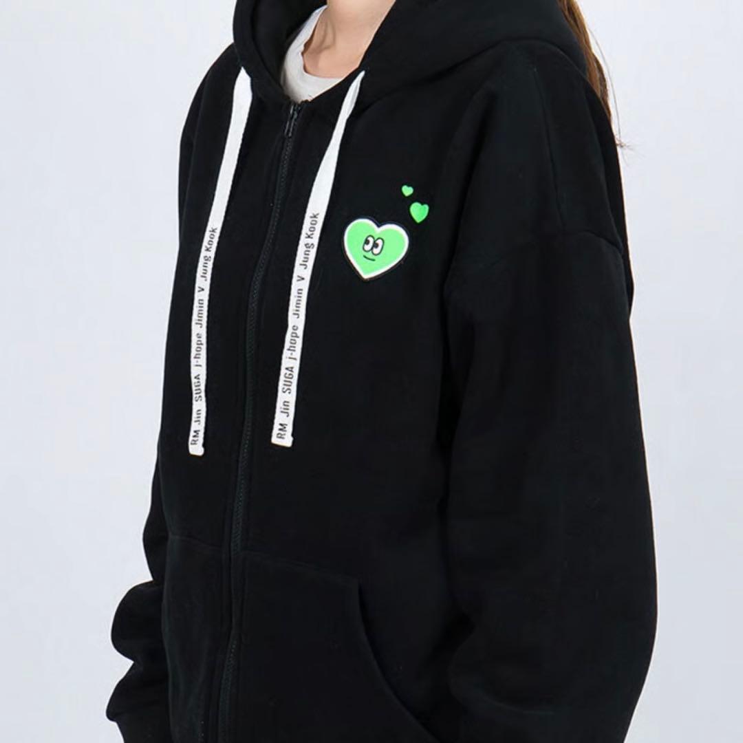 BTSワールド 「公式」ジップアップパーカー HOODED ZIP-UP 黒