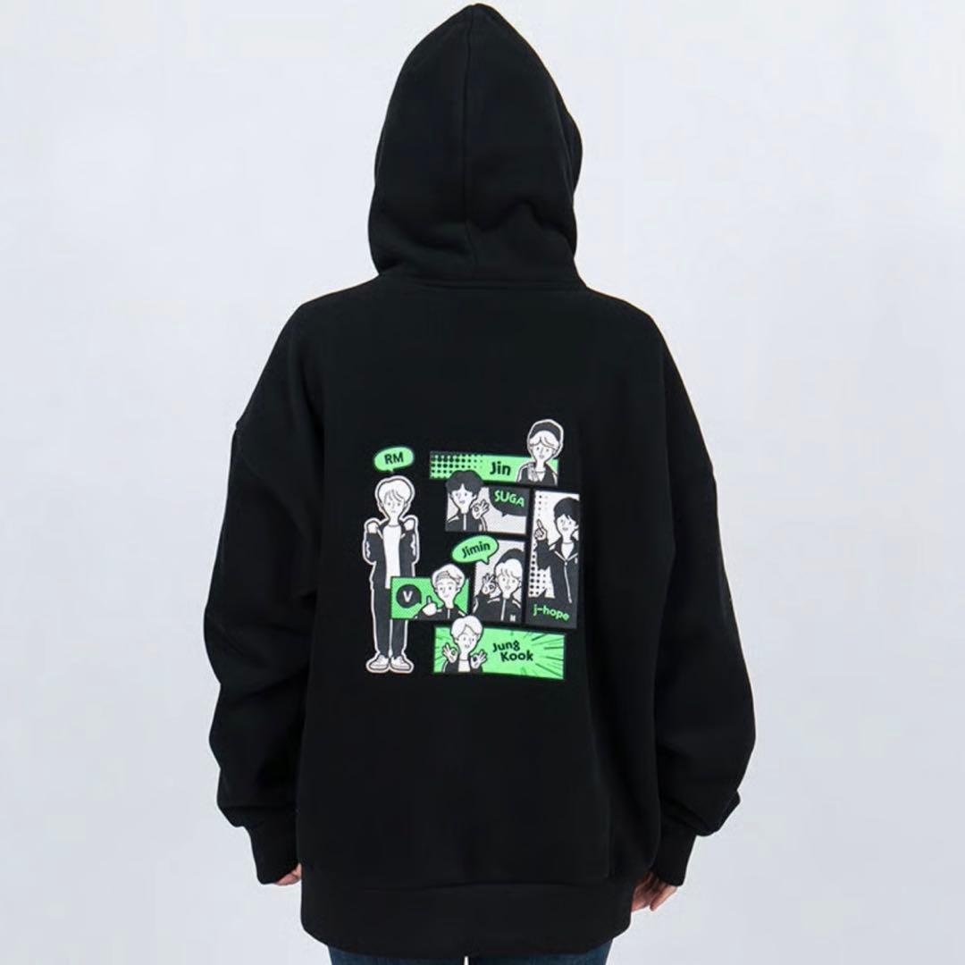 BTSワールド 「公式」ジップアップパーカー HOODED ZIP-UP 黒
