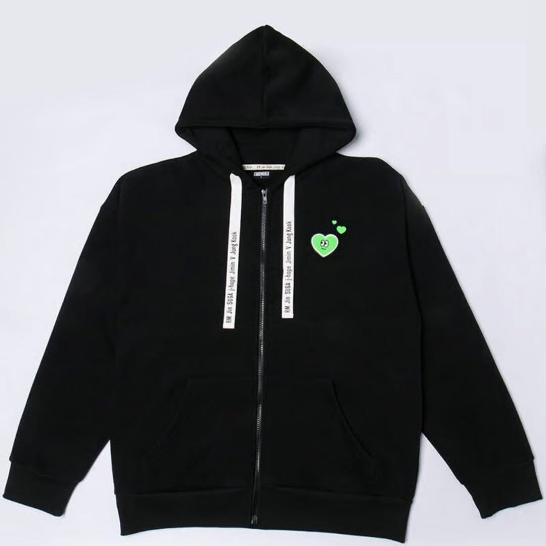 BTSワールド 「公式」ジップアップパーカー HOODED ZIP-UP 黒