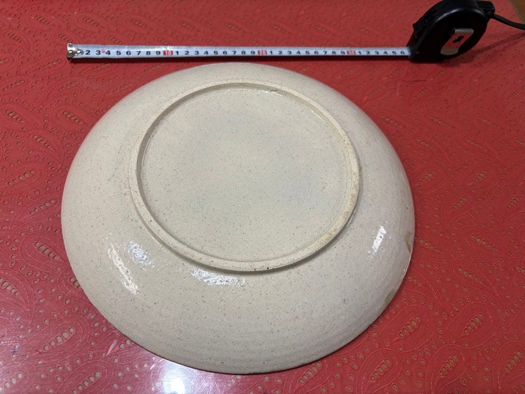 多色花柄陶磁器皿 直径約32cmと他2種類 (合計３種類)