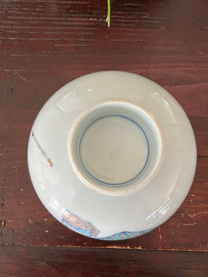江戸後期　古伊万里　珍品　高台皿　足付き皿　寝間の図　布団　煙管　煙草盆　行燈