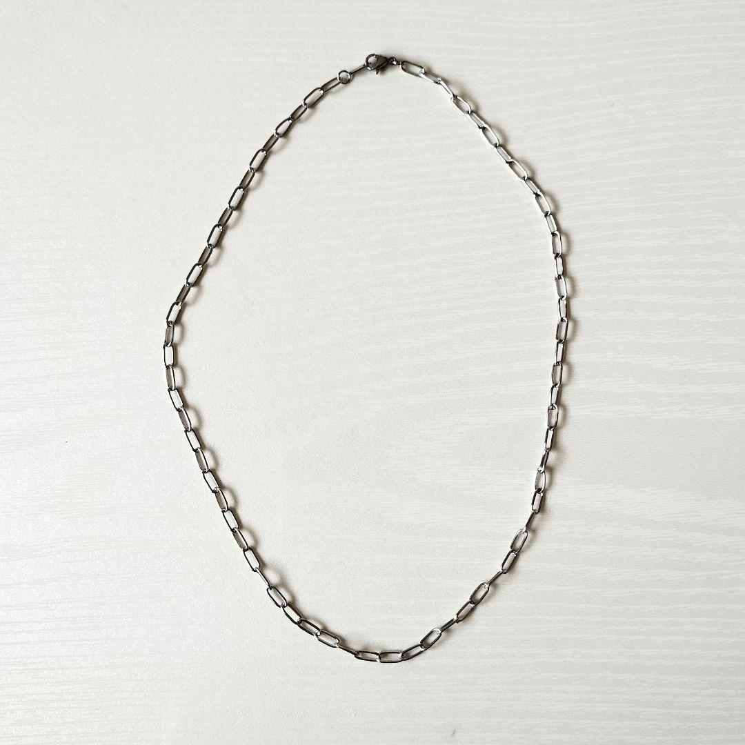 No.598　oval chainと淡水真珠∴セットネックレス