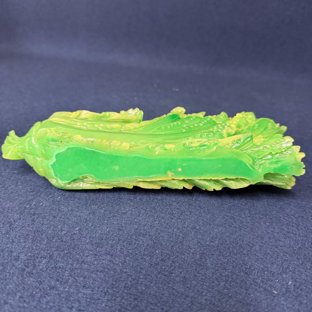置物 オブジェ 白菜 百財 縁起物 中国 財運 商売繁盛 材質不明 翡翠 玉石