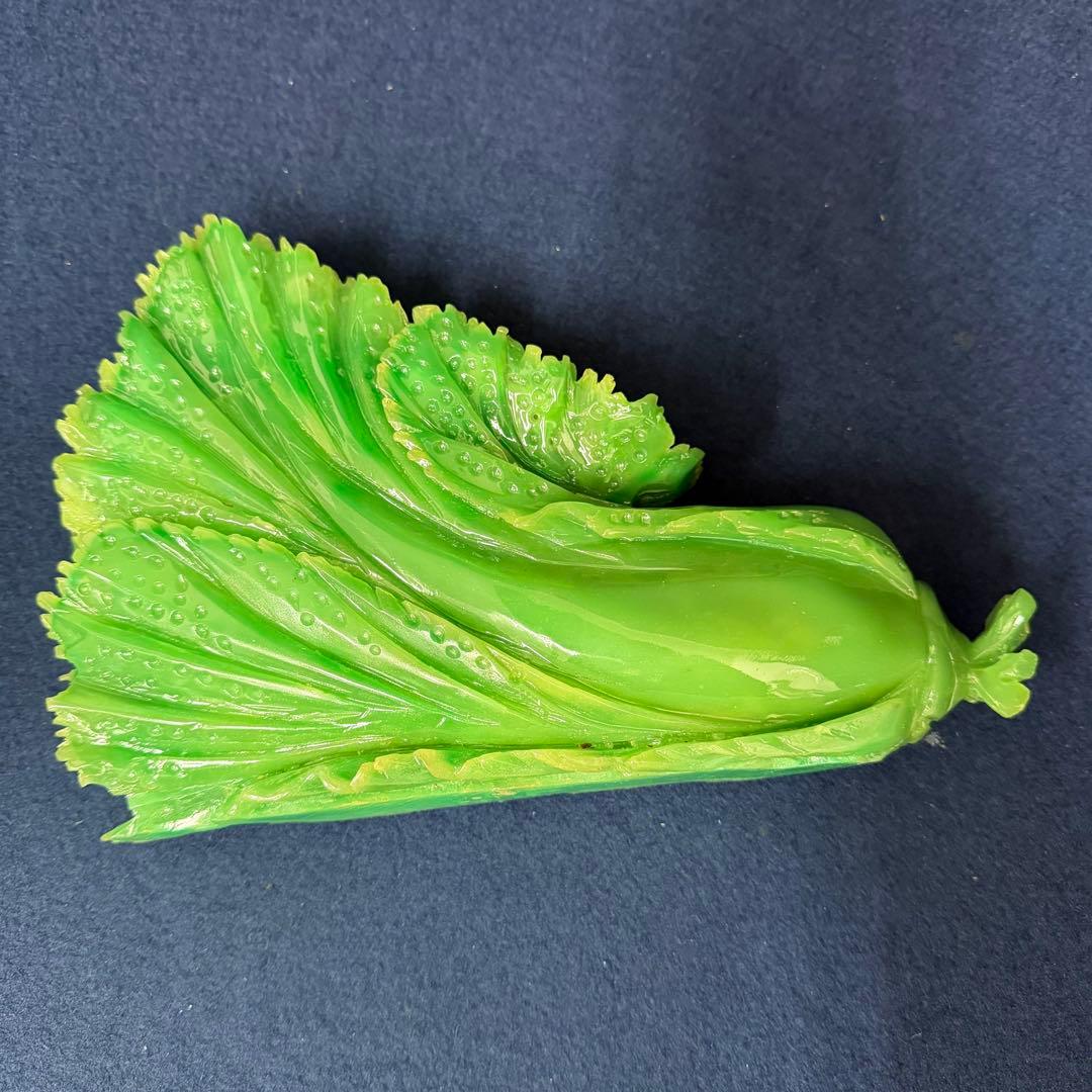 置物 オブジェ 白菜 百財 縁起物 中国 財運 商売繁盛 材質不明 翡翠 玉石