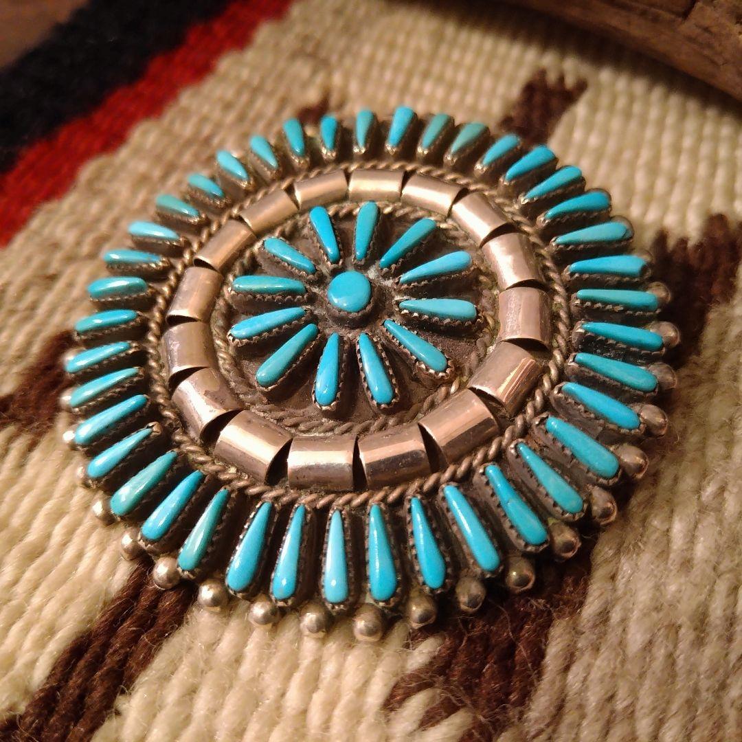 ネックレス・ペンダント Turquoise Needle Point Pendant & Brooch