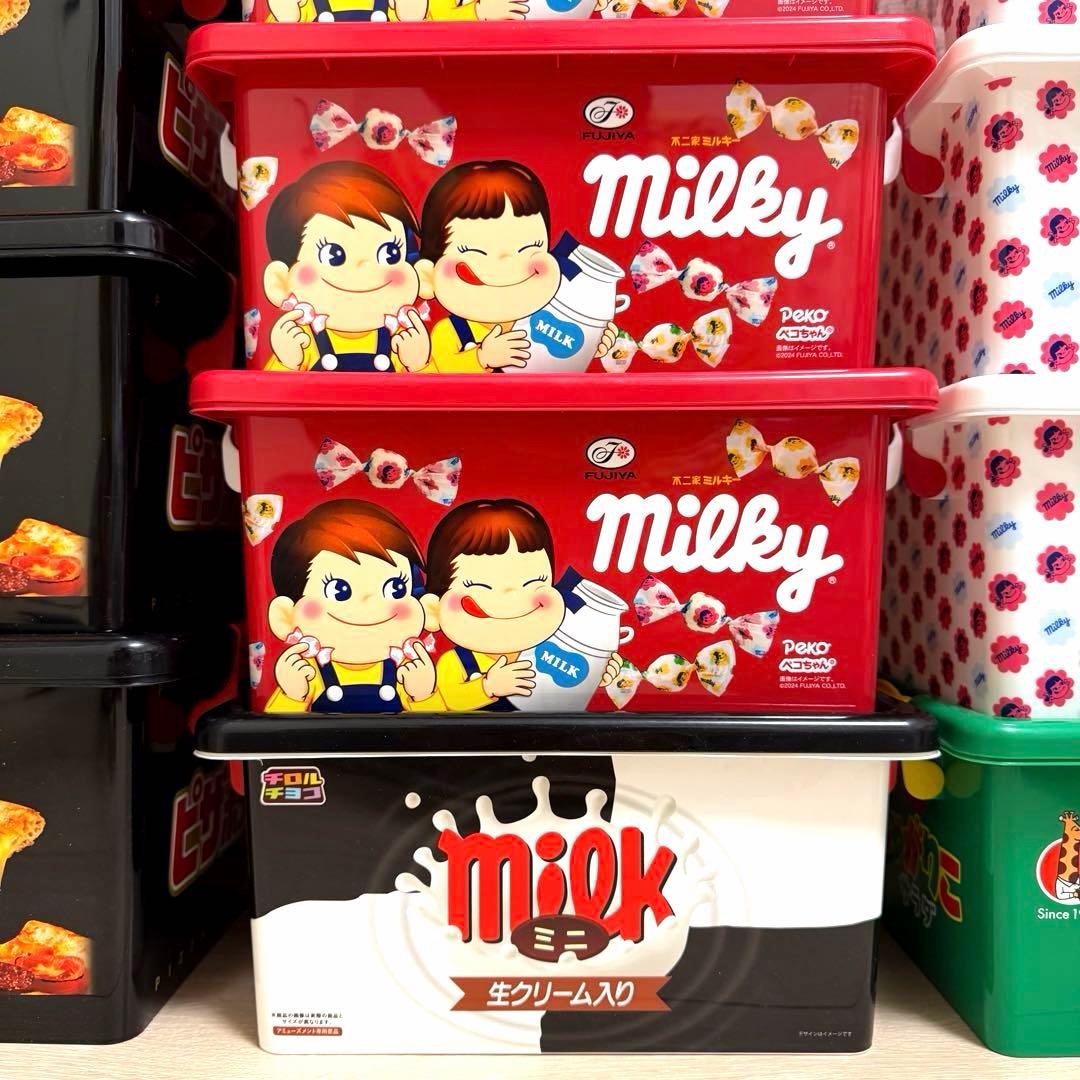 【非売品】不二家 ミルキー　じゃがりこ　お菓子　コンテナボックス　収納ボックス