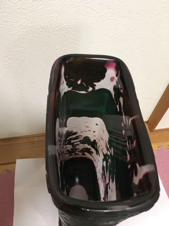 作家作品 ガラス花瓶 桜 お値下げしました。オークションしています‼️‼️