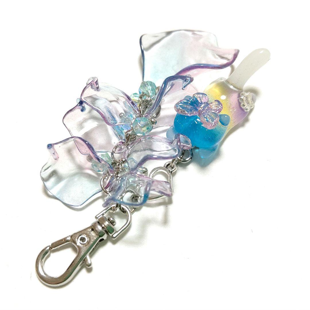 専用商品K-10090 ジャンピング猫チャーム(レインボー 肉球 蝶々 花びら)