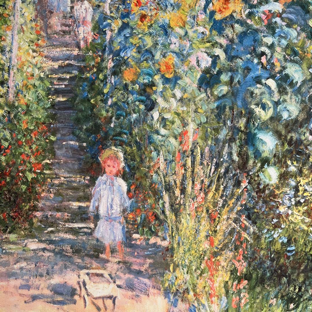 キャンバスプリントアート クロード・モネ ヴェトゥイユの画家の庭 額付 絵画