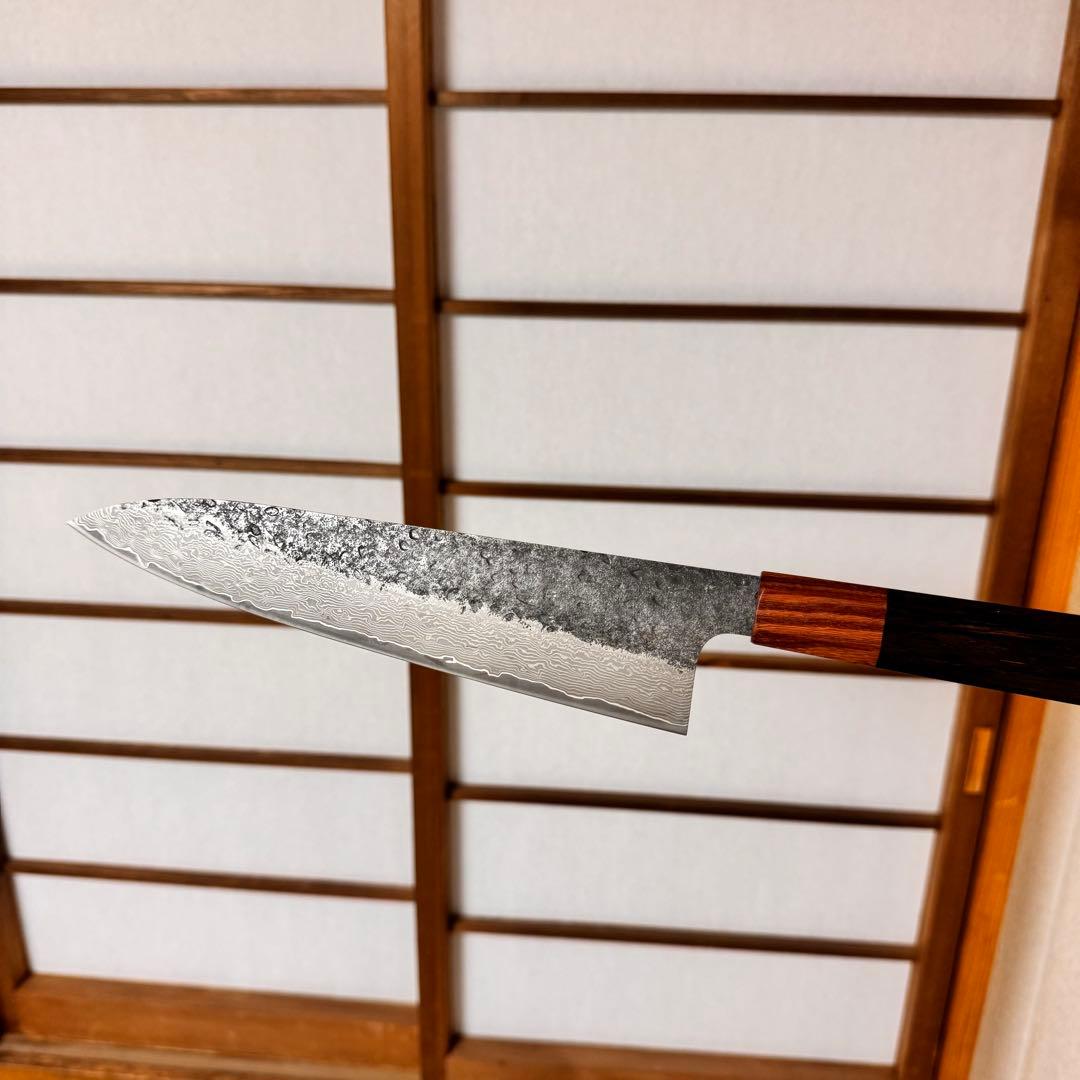 黒打ちダマスカス和牛刀八角柄 和包丁　シェフナイフ 210mm 牛刀