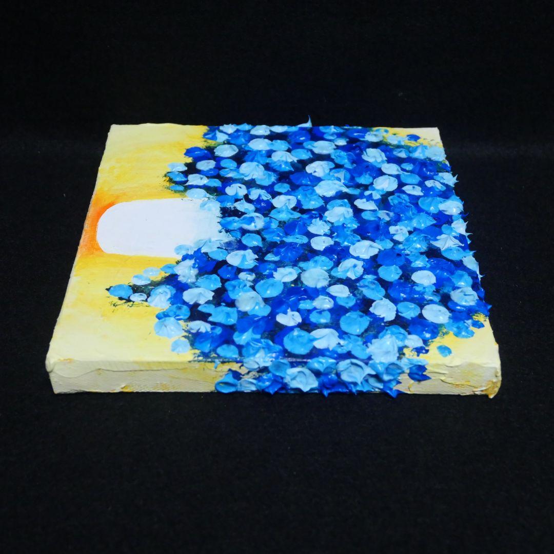 油絵 油彩 油彩画 絵画 アートパネル【青いかすみ草】