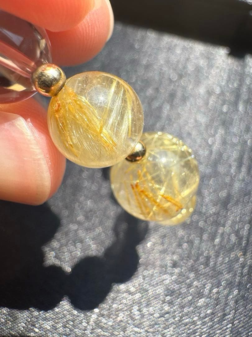 【AAAクラス】【14k】【破格】【ゴールドルチル】【染色無し本物】金運