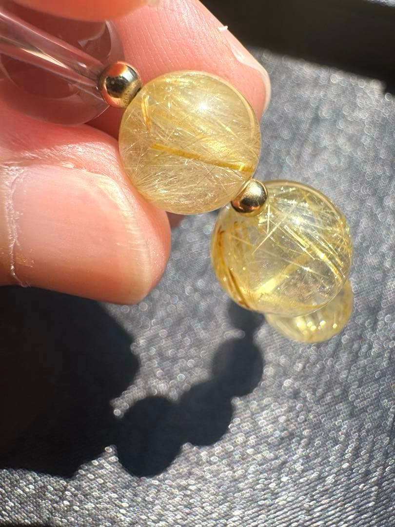 【AAAクラス】【14k】【破格】【ゴールドルチル】【染色無し本物】金運