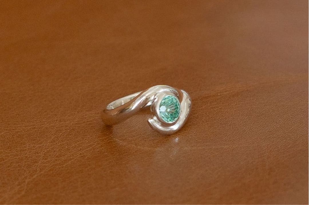 【ハンドメイド】シルバー925リング　ジルコニア
