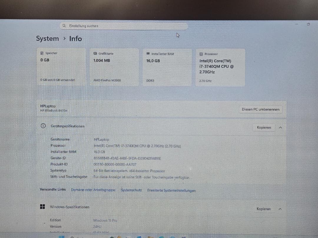 HP EliteBook 8470ノートPC USBポート2つ 英語配列