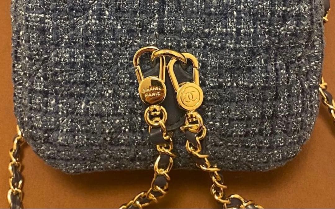 【新品未使用】 CHANEL ツイード ブルー バックパック 美容液 おまけつき