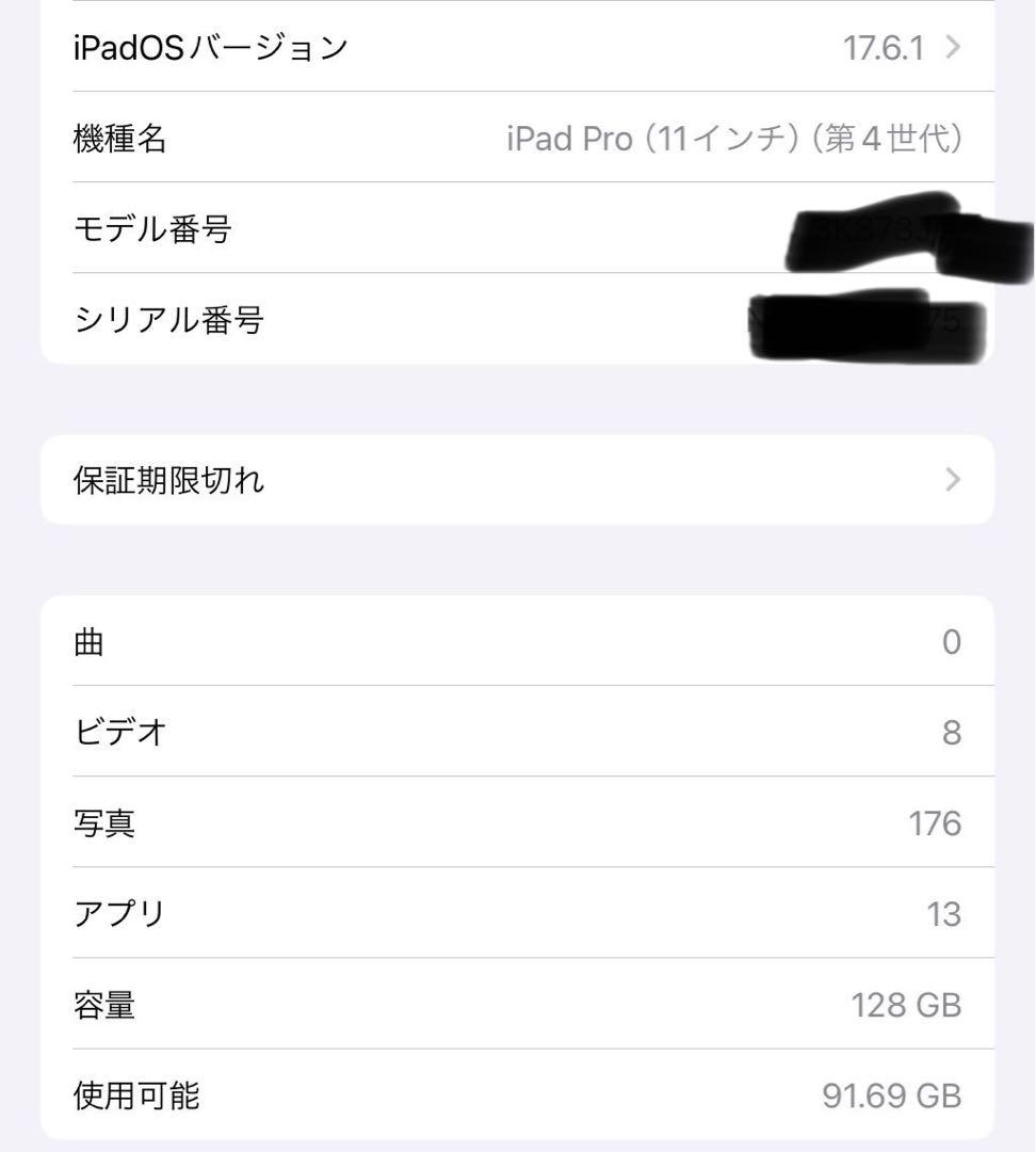 iPadPro11インチ第4世代（128GB）