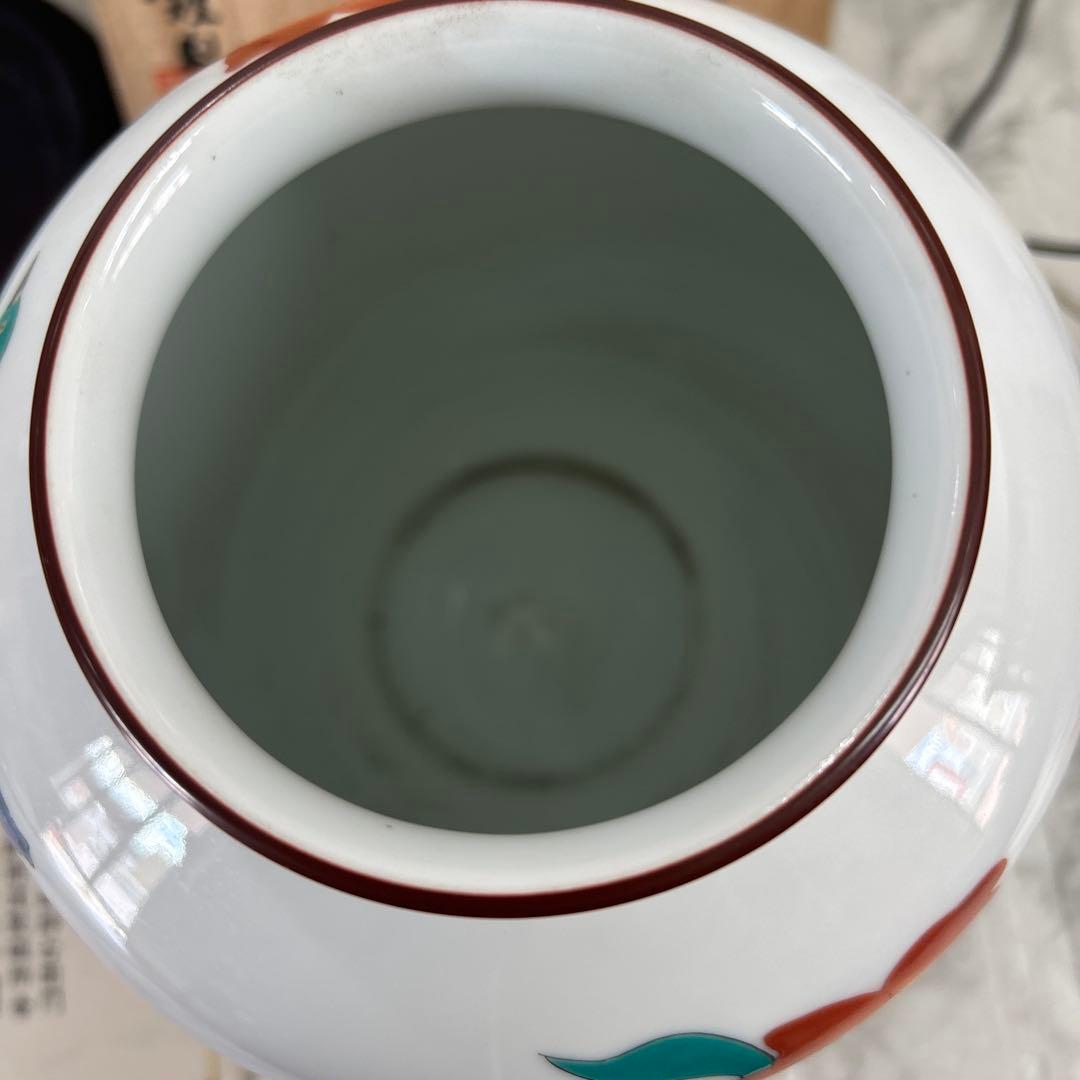 香蘭社　花と鳥の装飾　陶器　花瓶　花器　フラワーベース